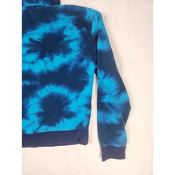 Champion Hoodie Womens Medium Blue Tie Dye Signature Logo Pullover Sweatshirt - Picture 8 of 10